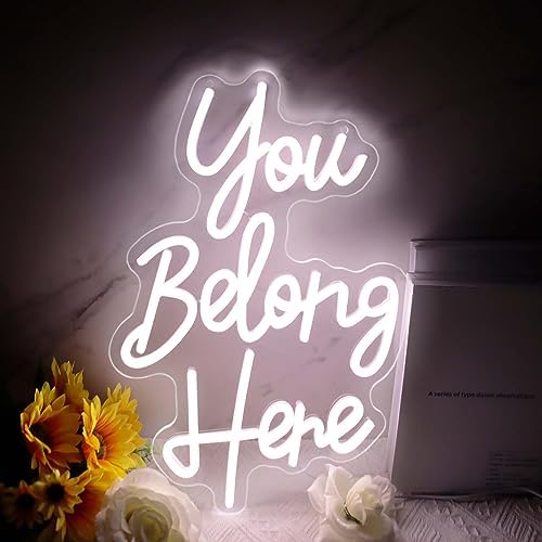 Allball You Belong Here Neon Signs for Wall Decor, Motivational Neon Sign Inspirational Quote Neon Light LED Classroom Decor, for Bedroom Salon Bar Home Wall Decor Classroom Decor Party(16.1 *10.6In) by Unknown