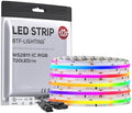 BTF-LIGHTING 16.4FT WS2811 Smart IC RGB DC12V FCOB COB LED Strip Light by BTF-LIGHTING