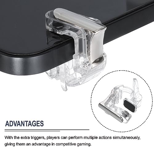 MECCANIXITY 2 Set Gaming Trigger Mobile Game Controller Fire Keys Alloy Button Clear for 4.7-6.5 Inch Cell Phone - Image 4