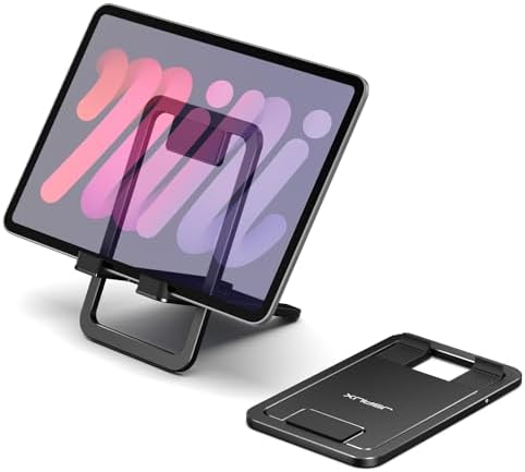 JSAUX Universal Tablet Stand, Fold-Flat Adjustable Holder, Black by JSAUX