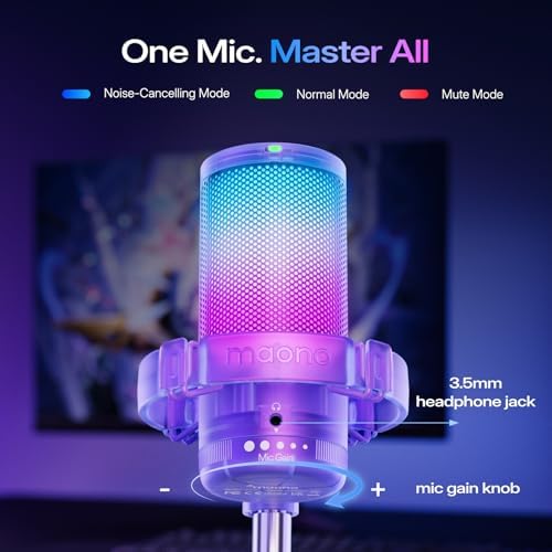 MAONO DGM20S USB Microphone for PC with Clear Voice & Noise Reduction - Image 5