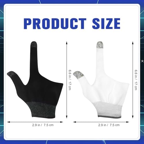 Toddmomy 2 Pairs Mobile Gaming Gloves for Sweaty Hands - Anti-Sweat Breathable Mobile Finger Sleeves, Game Gloves Thumb Sleeves for Gamer, Game Streamer, Black and White - Image 5