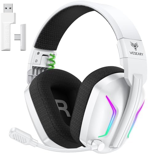 WESEARY Wireless Gaming Headset with Mic for Ps5, Ps4, PC| 3D Spatial Audio by WESEARY