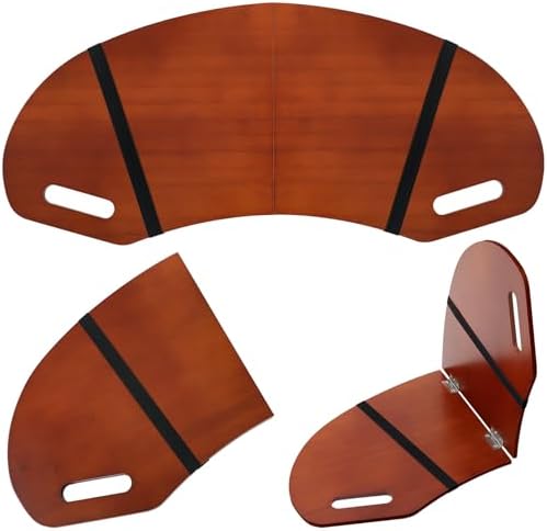 GlikCeil 29.5" Wood Curved Lap Desk Table Tray with Handles Wooden Foldable Desk Curved Bed Lap Board Keyboard Tray for Laptop Computer Mouse(Reddish Brown) by GlikCeil