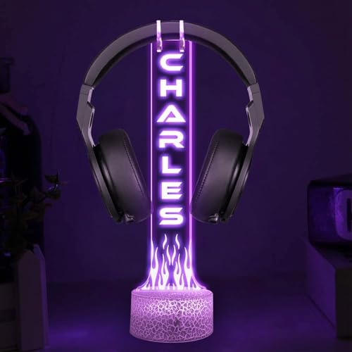 Custom Headphone Stand RGB Light, Personalized Headset Holder with Name, Gift for Gamer, Valentine Gift for Boyfriend, Gamer Room Decoration, Gifts for Him - Image 7