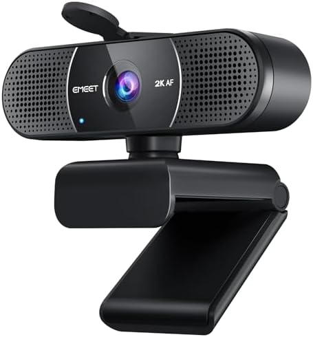 EMEET C960 2K Webcam with Microphone, PDAF, 2 Omnidirectional Mics by EMEET