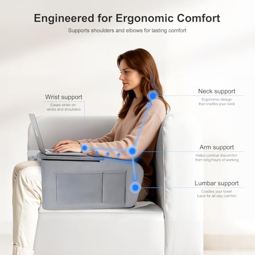 OPTIXCELL Lap Desk for Adults with Arm Rests, Ergonomic Laptop Pillow Stand - Image 3