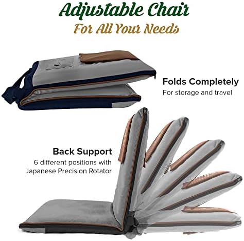 Japanese Meditation Floor Chair with Back Support for Adults - Premium Meditation Chair with Adjustable & Foldable Back for Seating, Yoga & Gaming — Folding Backjack Chairs with Backrest for Adults - Image 5