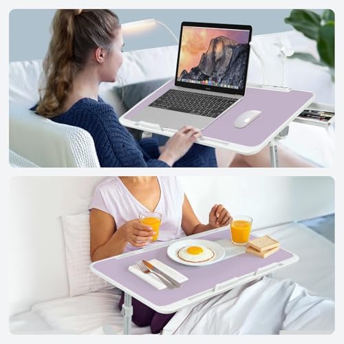 iXTRA Adjustable Laptop Lap Desk with Cooling Fan USB Light for Adults 60x40cm,Purple - Image 6