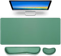 Gimars 4 in 1 Mouse Pad and Keyboard Wrist Rest Set, Large Mouse Pad with Memory Foam Wrist Support Pad for Desk with Coaster, Easy Typing Pain Relief, Gaming Office Home, 31.5x12 inch, Dark Green by Gimars