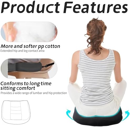 Car Booster Bandage Seat Cushion for Short Adults Thick Breathable Mesh Height Adjustable for Driving, Office & Home Use Universal Fit for Cars, Trucks & Wheelchairs 15.7"x15.7"x4.7"-Black - Image 3
