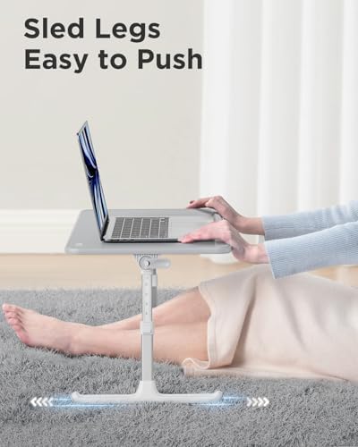 SAIJI Non-Slip Leather Laptop Bed Tray Table,Lap Desk with Laptop Stopper - Image 5