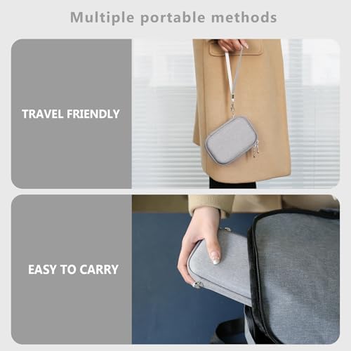 Supmay Carrying Case for Miyoo Mini Plus OnionOS Handheld Game Console, Retro Gaming Console Storage Holder Travel Bag with Mesh Pocket for USB-C Cable, TF-Card Reader, Instruction, Grey - Image 6