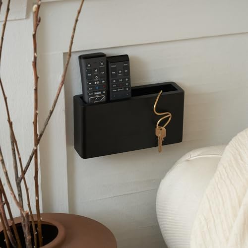 Wooden Remote Control Holder - Adhesive Wall Mount Caddy for 3-4 Remotes - Image 2