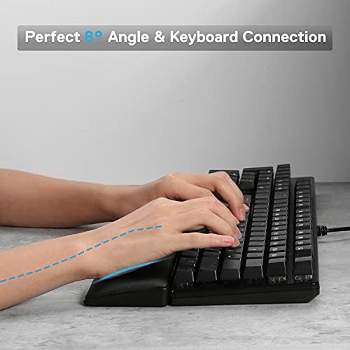 Redragon P037 Meteor L Computer Keyboard Wrist Rest Pad, Ergonomic Soft Memory Foam Wrist Support w/Anti-Slip Rubber Base, 100% 104 Keys Standard Size 17.12 x 2.87 in, 0.78 inch (20mm) Height, Black - Image 6