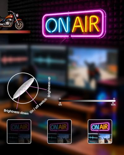 Neon Sign for Wall Decor - Personalized On Air Light, LED Neon Lights for Bedroom, Gaming Room, Man Cave, Home Studio Decoration, Gift for Streamers & Gamers - Image 4