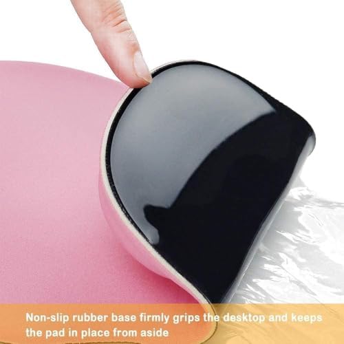 Office Mousepad with Gel Wrist Support - Ergonomic Gaming Desktop Mouse Pad Wrist Rest - Design Gamepad Mat Rubber Base for Laptop Computer -Silicone Non-Slip Special-Textured Surface (06RoseRed) - Image 6