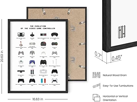 HAUS AND HUES Retro Video Game Posters for Walls Video Game Wall Art and Gamer Poster | Gamer Decor for Boys Room | Gamer Wall Art (Controller, 16x20 Black Framed) - Image 3