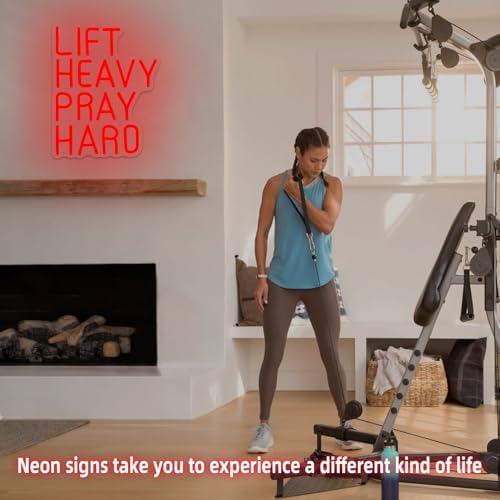 Lift Heavy Pray Hard Neon Sign Dimmable Gym Nron Light for Home Gym Christian Inspirational LED Sign Lift Heavy Light Up Sign for Bedroom Office Gym Gifts Neon Wall Arts for Guys Girls - Image 6