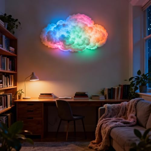 STHF DIY USB-Powered Thundercloud LED Light Decor | 3D Shapable Clouds Lamp, Unique Room Decor & Night Light for Bedroom, Gaming Room, Ceiling Ambiance & Party (2-Meter Cloud) - Image 6