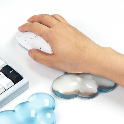 Gel Keyboard and Mouse Wrist Rest, Cloud Wrist Pad for Computer Keyboard | Blue Wrist support for Keyboard 60%/68%/75%,Cloud Wrist Rest,Keyboard Cushion, Comfort & Support for Typing and Gaming - Image 5