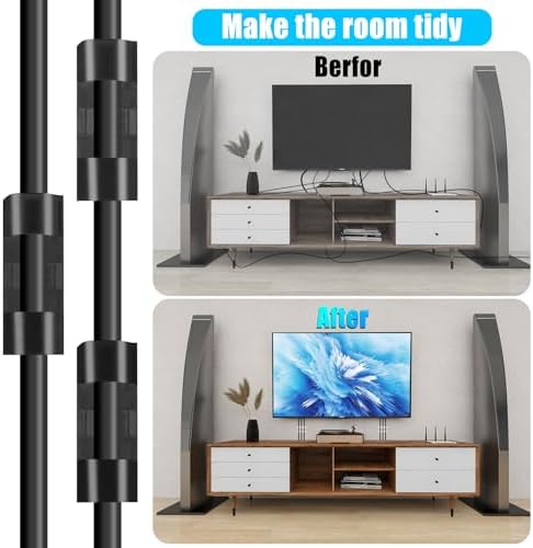 XHF 50pcs Medium Self Adhesive Cable Clips Black,Wire Clips Cable Management Wire Organizer Cord Holder for Under Desk, Car, Wall, TV PC Ethernet Cable - Image 7