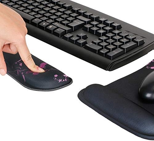 RICHEN Keyboard Wrist Rest Pad and Mouse Wrist Rest Support Mouse Pad Set,Durable & Comfortable & Lightweight for Easy Typing & Pain Relief-Ergonomic Support (Purple Butterfly) - Image 5