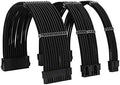Formulamod Sleeve Extension Power Supply Cable Kit 18AWG ATX 24P+ EPS 8-P+PCI-E8-P with Combs for PSU to Motherboard/GPU (Black) by Formulamod