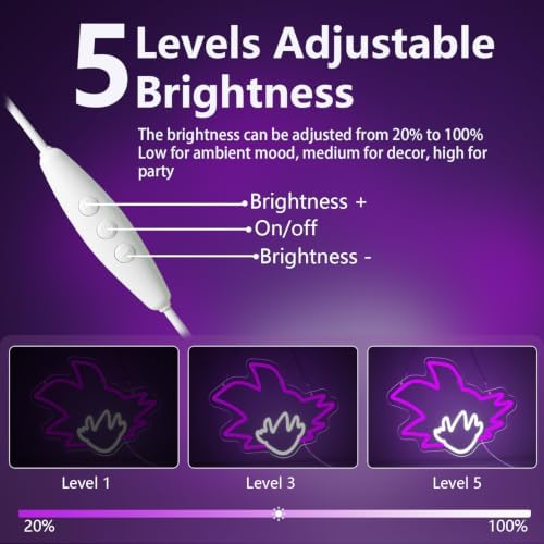 GALLIA Anime Theme Cartoon LED Neon Sign for Wall Decor, Dimmable Anime Light Up Display, Kids Bedroom Game Room Decoration, (Dragon Gohan) - Image 2