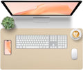 Beige Leather Desk Pad Large Mouse Pad, 23.6"x13.8" by Unknown