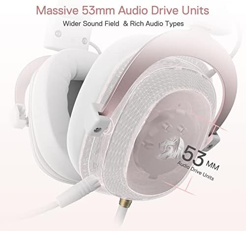 Redragon H510 Zeus White Wired Gaming Headset - 7.1 Surround Sound - Memory Foam Ear Pads - 53MM Drivers - Detachable Microphone - Multi Platforms for PC, PS4/3 & Xbox One/Series X, NS - Image 3