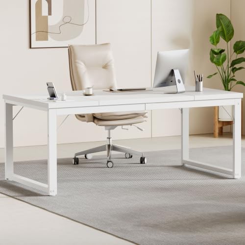 Mericonia 63 Inch Computer Desk, 1.2" Thick Heavy Duty Office Table by MERICONIA