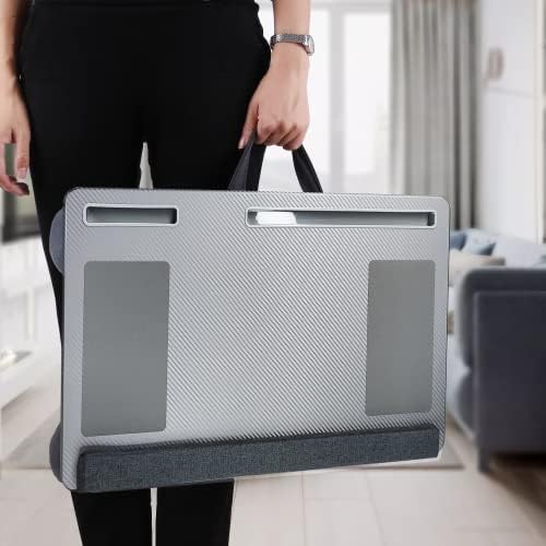 Extra Large Lap Laptop Desk- Home Office Portable LapDesk with Mouse Pad & Wrist Rest for Notebook/MacBook/Tablet, Sofa Bed Working, Writing, Drawing (Carbon Silver, Fit Up to 17-inch Laptops) - Image 5