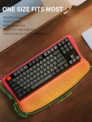 Ergonomic Wave Wrist Rest with Keyboard Stand, Cushioned Palm Rest, Comfortable Integrated Memory Foam for Natural Typing and Relieve Wrist Pain, Sunrise Morning Light - Image 6