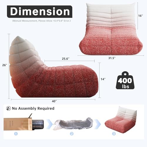 WHGBJA Bean Bag Chair for Adults, Lazy Bean Bag Sofa for Bedroom, Living Room, Reading, Gaming Floor Sofa Chair, Boneless, Comfy - Image 2