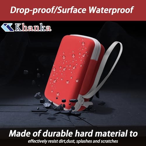 khanka Hard Travel Case for Anbernic RG34XX Handheld Game Console,Red - Image 7