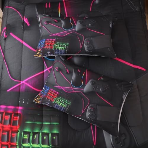 Gaming Comforter for Boys Teens,Game Bedding Sets Full,Kids Gamer Comforter Set,Video Game Bedroom Bed Set Controller Duvet All Season 3 Piece - Image 5