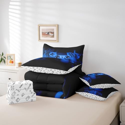 Feelyou Gamer Comforter Set with Sheets Gaming 7 Piece Bedding Set King Size for Kids Teens Bed in a Bag - Image 5