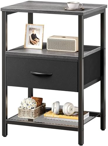 Huuger Night Stand with 2 Drawers, Bed Side Table with Open Shelf by Huuger