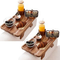 Nnewvante 2 Pack Couch Armrest Table, Acacia Wood Sofa Arm Clip On Tray by Nnewvante