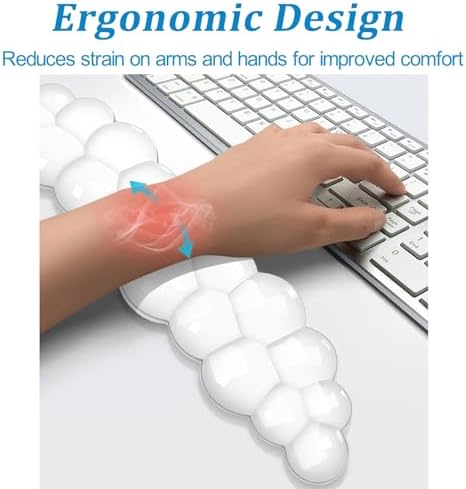 Gel Cloud Wrist Rest for Keyboard and Mouse, Clear Cloud Keyboard Wrist Rest Set, Ergonomic Cloud Wrist Support for Typing Pain Relief, Cute Wrist Pad for Office, Gaming, Computer, Laptop - Image 2