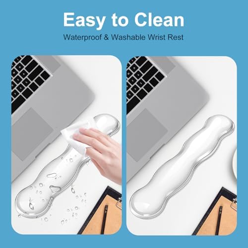 Gel Keyboard Wrist Rest Set - Ergonomic Computer Desk Pad for Typing Pain Relief, Cute Silicone Cushion for Support Hand & Arm, Comfortable Wrist Rest for Gaming Laptop Office & Home Accessories - Image 5