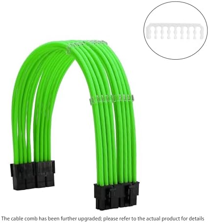 Formulamod Sleeve Extension Power Supply Cable Kit 18AWG ATX 24P+ EPS 8-P+PCI-E8-P with Combs for PSU to Motherboard/GPU (Green) - Image 2