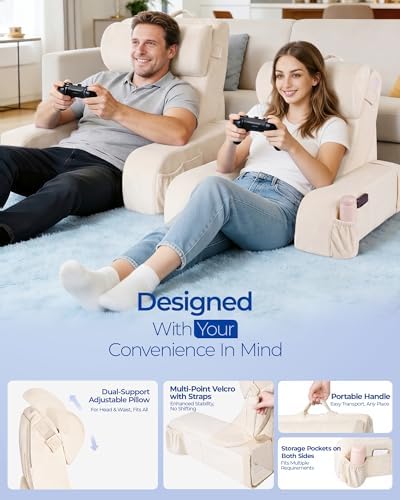 Kayfia Reading Pillow, 30-90° Stepless Adjust Angle & Height, Large, White - Image 4