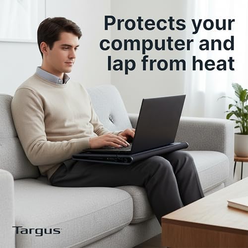 Targus 17 Inch Dual Fan Lap Chill Mat - Soft Neoprene Laptop Cooling Pad for Heat Protection, Fits Most 17" Laptops and Smaller - USB-A Connected Dual Fans for Heat Dispersion (AWE55US) - Image 5