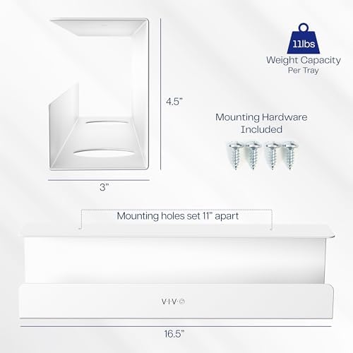 VIVO 2 Pack White 17 inch Under Desk Cable Management Tray, DESK-AC06-2CW - Image 3