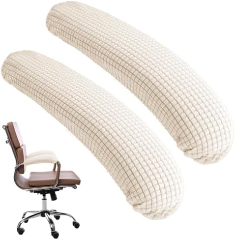 Office Chair Armrest Covers, 2Pcs Office Removable Arm Rest Covering, Elastic Chair Armrest Covers, Office Seat Hand Rest Protector, Arm Covers Protectors for Office Chair(Beige) by Vin+Beauty
