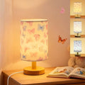 Butterfly Kids Table Lamp for Bedroom,Kids Bedside Lamps 3 Colors Dimmable Nightstand Night Light with Cartoon Flaxen Fabric Shade Desk Lamp for Girls Boys Room Nursery Decor,Butterfly Gifts for Girls by Unknown