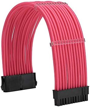 Formulamod Sleeved PSU Cable Extension Kit - Set a, 18AWG Braided ATX 24-Pin/Dual PCIe 8-Pin/CPU 8-Pin for Mainstream Gaming Builds, with Cable Combs (Pink) - Image 3