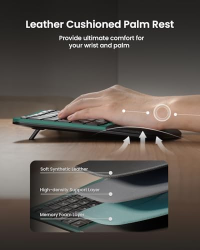 ProtoArc EKM01 Plus Wireless Ergonomic Keyboard Mouse Combo - Green - Image 3